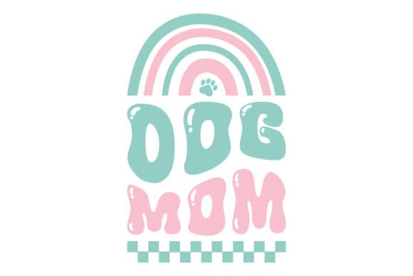 Dog Mom SVG PNG: A Retro Design for Real Embroidery Use
