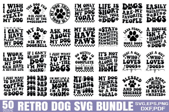 Retro Dog SVG Bundle for Real Embroidery Projects